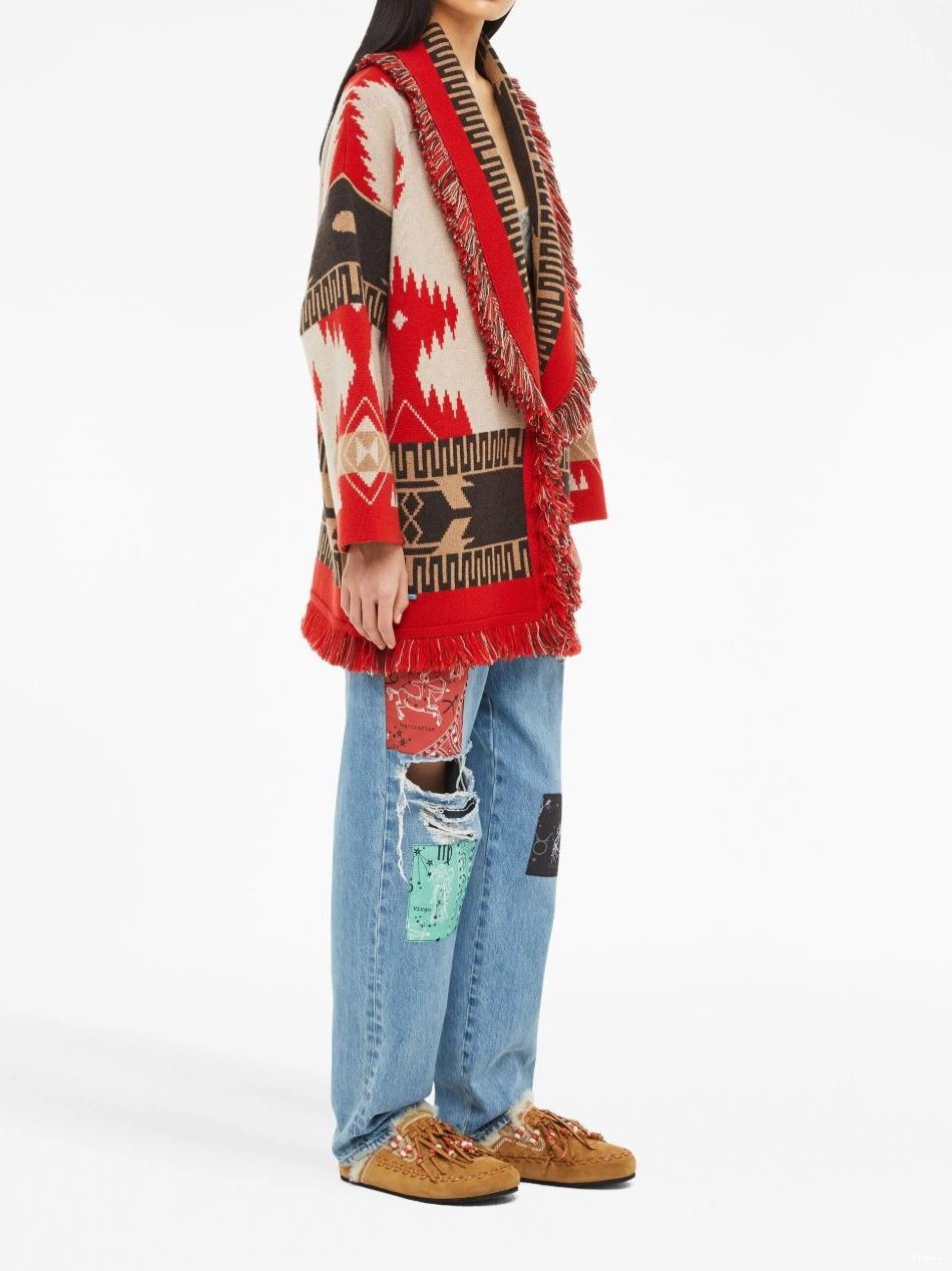 Affordable jacquard Women cardigan Icon Alanui cashmere 0804